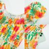 imageGRACE KARIN Womens 2025 Summer Dress Off Shoulder Floral Dress Puff Sleeve Smocked Boho Beach Midi Dress with PocketsOrange Yellow
