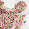 imageGRACE KARIN Womens 2025 Summer Dress Off Shoulder Floral Dress Puff Sleeve Smocked Boho Beach Midi Dress with PocketsPink Green
