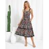 imageGRACE KARIN Womens 2025 Summer Floral Dress Casual Spaghetti Strap Flowy Dresses RIC Rac Trim Sundress Beach Midi DressBlack Floral