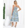 imageGRACE KARIN Womens 2025 Summer Floral Dress Casual Spaghetti Strap Flowy Dresses RIC Rac Trim Sundress Beach Midi DressBlue Floral