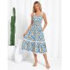 imageGRACE KARIN Womens 2025 Summer Floral Dress Casual Spaghetti Strap Flowy Dresses RIC Rac Trim Sundress Beach Midi DressBlue Floral