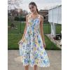 imageGRACE KARIN Womens 2025 Summer Floral Dress Casual Spaghetti Strap Flowy Dresses RIC Rac Trim Sundress Beach Midi DressBlue Yellow Floral