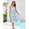 imageGRACE KARIN Womens 2025 Summer Floral Dress Casual Spaghetti Strap Flowy Dresses RIC Rac Trim Sundress Beach Midi DressBlue Yellow Floral