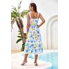 imageGRACE KARIN Womens 2025 Summer Floral Dress Casual Spaghetti Strap Flowy Dresses RIC Rac Trim Sundress Beach Midi DressBlue Yellow Floral