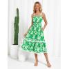 imageGRACE KARIN Womens 2025 Summer Floral Dress Casual Spaghetti Strap Flowy Dresses RIC Rac Trim Sundress Beach Midi DressGreen Floral