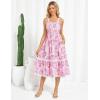 imageGRACE KARIN Womens 2025 Summer Floral Dress Casual Spaghetti Strap Flowy Dresses RIC Rac Trim Sundress Beach Midi DressPink Floral