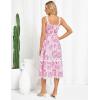 imageGRACE KARIN Womens 2025 Summer Floral Dress Casual Spaghetti Strap Flowy Dresses RIC Rac Trim Sundress Beach Midi DressPink Floral