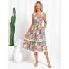 imageGRACE KARIN Womens 2025 Summer Floral Dress Casual Spaghetti Strap Flowy Dresses RIC Rac Trim Sundress Beach Midi DressRed Blue Floral