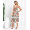 imageGRACE KARIN Womens 2025 Summer Floral Dress Casual Spaghetti Strap Flowy Dresses RIC Rac Trim Sundress Beach Midi DressRed Blue Floral