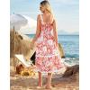 imageGRACE KARIN Womens 2025 Summer Floral Dress Casual Spaghetti Strap Flowy Dresses RIC Rac Trim Sundress Beach Midi DressRed Floral