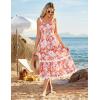 imageGRACE KARIN Womens 2025 Summer Floral Dress Casual Spaghetti Strap Flowy Dresses RIC Rac Trim Sundress Beach Midi DressRed Floral