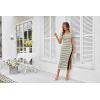 imageGRACE KARIN Womens 2025 Summer Striped Bodycon Dresses Casual Short Sleeve Square Neck Beach Vacation Long DressApricot Black