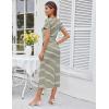 imageGRACE KARIN Womens 2025 Summer Striped Bodycon Dresses Casual Short Sleeve Square Neck Beach Vacation Long DressApricot Black