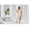 imageGRACE KARIN Womens 2025 Summer Striped Bodycon Dresses Casual Short Sleeve Square Neck Beach Vacation Long DressCoffee