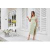 imageGRACE KARIN Womens 2025 Summer Striped Bodycon Dresses Casual Short Sleeve Square Neck Beach Vacation Long DressGreen