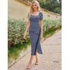 imageGRACE KARIN Womens 2025 Summer Striped Bodycon Dresses Casual Short Sleeve Square Neck Beach Vacation Long DressNavy Blue