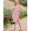 imageGRACE KARIN Womens 2025 Summer Striped Bodycon Dresses Casual Short Sleeve Square Neck Beach Vacation Long DressPink
