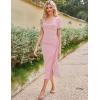 imageGRACE KARIN Womens 2025 Summer Striped Bodycon Dresses Casual Short Sleeve Square Neck Beach Vacation Long DressPink