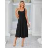 imageGRACE KARIN Womens 2025 Trendy Casual Tank Dresses Square Neck Sleeveless A Line Midi Sundress with PocketsBlack