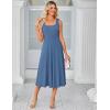 imageGRACE KARIN Womens 2025 Trendy Casual Tank Dresses Square Neck Sleeveless A Line Midi Sundress with PocketsGray Blue