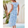 imageGRACE KARIN Womens Casual Summer Dress V Neck Sleeveless Floral Cap Slevee Loose Split Belted Maxi Sundresses with PocketsBlue White Floral