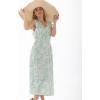 imageGRACE KARIN Womens Casual Summer Dress V Neck Sleeveless Floral Cap Slevee Loose Split Belted Maxi Sundresses with PocketsGreen White Floral