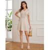 imageGRACE KARIN Womens Summer Short Sleeve Mini Dress 2025 Causual V Neck A Line Color Block Button Knit Sweater Short DressesApricot