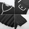 imageGRACE KARIN Womens Summer Short Sleeve Mini Dress 2025 Causual V Neck A Line Color Block Button Knit Sweater Short DressesBlack
