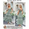 imageGRACE KARIN Womens Summer Sleeveless Foral Dress Boho Square Neck Casual Flowy Cap Sleeve Maxi Beach Dress with PocketGreen Floral