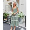 imageGRACE KARIN Womens Summer Sleeveless Foral Dress Boho Square Neck Casual Flowy Cap Sleeve Maxi Beach Dress with PocketGreen Floral