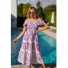 imageGRACE KARIN Womens Summer Sleeveless Foral Dress Boho Square Neck Casual Flowy Cap Sleeve Maxi Beach Dress with PocketLilac Flower
