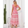 imageGRACE KARIN Womens Summer Sleeveless Foral Dress Boho Square Neck Casual Flowy Cap Sleeve Maxi Beach Dress with PocketPink Flower