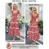 imageGRACE KARIN Womens Summer Sleeveless Foral Dress Boho Square Neck Casual Flowy Cap Sleeve Maxi Beach Dress with PocketRed and White Florals