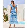 imageGRACE KARIN Womens Summer Sleeveless Foral Dress Boho Square Neck Casual Flowy Cap Sleeve Maxi Beach Dress with PocketRoyal Blue Flower