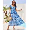 imageGRACE KARIN Womens Summer Sleeveless Foral Dress Boho Square Neck Casual Flowy Cap Sleeve Maxi Beach Dress with PocketRoyal Blue Flower
