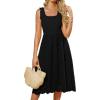 imageGRACE KARIN 2025 Womens Dress Summer Sleeveless Casual Vacation Embroidered Midi Dress with PocketsBlack