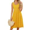 imageGRACE KARIN 2025 Womens Dress Summer Sleeveless Casual Vacation Embroidered Midi Dress with PocketsLemon Yellow