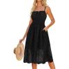 imageGRACE KARIN Womens 2024 Summer Sleeveless Eyelet Dress Casual Knot Front A Line Dresses Elegant Hollow Out Midi DressBlack