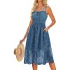 imageGRACE KARIN Womens 2024 Summer Sleeveless Eyelet Dress Casual Knot Front A Line Dresses Elegant Hollow Out Midi DressGray Blue