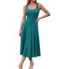 imageGRACE KARIN Womens 2025 Trendy Casual Tank Dresses Square Neck Sleeveless A Line Midi Sundress with PocketsBlue Green