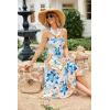 imageGRACE KARIN 2025 Womens Criss Cross Halterneck Sleeveless Summer Floral Print Flowy A Line Maxi DressBlue Brown