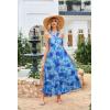 imageGRACE KARIN 2025 Womens Criss Cross Halterneck Sleeveless Summer Floral Print Flowy A Line Maxi DressBlue Floral