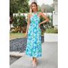 imageGRACE KARIN 2025 Womens Criss Cross Halterneck Sleeveless Summer Floral Print Flowy A Line Maxi DressBlue Green