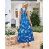 imageGRACE KARIN 2025 Womens Criss Cross Halterneck Sleeveless Summer Floral Print Flowy A Line Maxi DressBlue Ocean
