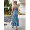 imageGRACE KARIN 2025 Womens Criss Cross Halterneck Sleeveless Summer Floral Print Flowy A Line Maxi DressBlue Red