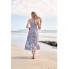 imageGRACE KARIN 2025 Womens Criss Cross Halterneck Sleeveless Summer Floral Print Flowy A Line Maxi DressBlue Watercolour