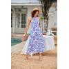 imageGRACE KARIN 2025 Womens Criss Cross Halterneck Sleeveless Summer Floral Print Flowy A Line Maxi DressBluishviolet