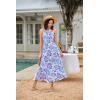 imageGRACE KARIN 2025 Womens Criss Cross Halterneck Sleeveless Summer Floral Print Flowy A Line Maxi DressBluishviolet