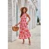 imageGRACE KARIN 2025 Womens Criss Cross Halterneck Sleeveless Summer Floral Print Flowy A Line Maxi DressBrightpink
