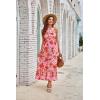 imageGRACE KARIN 2025 Womens Criss Cross Halterneck Sleeveless Summer Floral Print Flowy A Line Maxi DressBrightpink